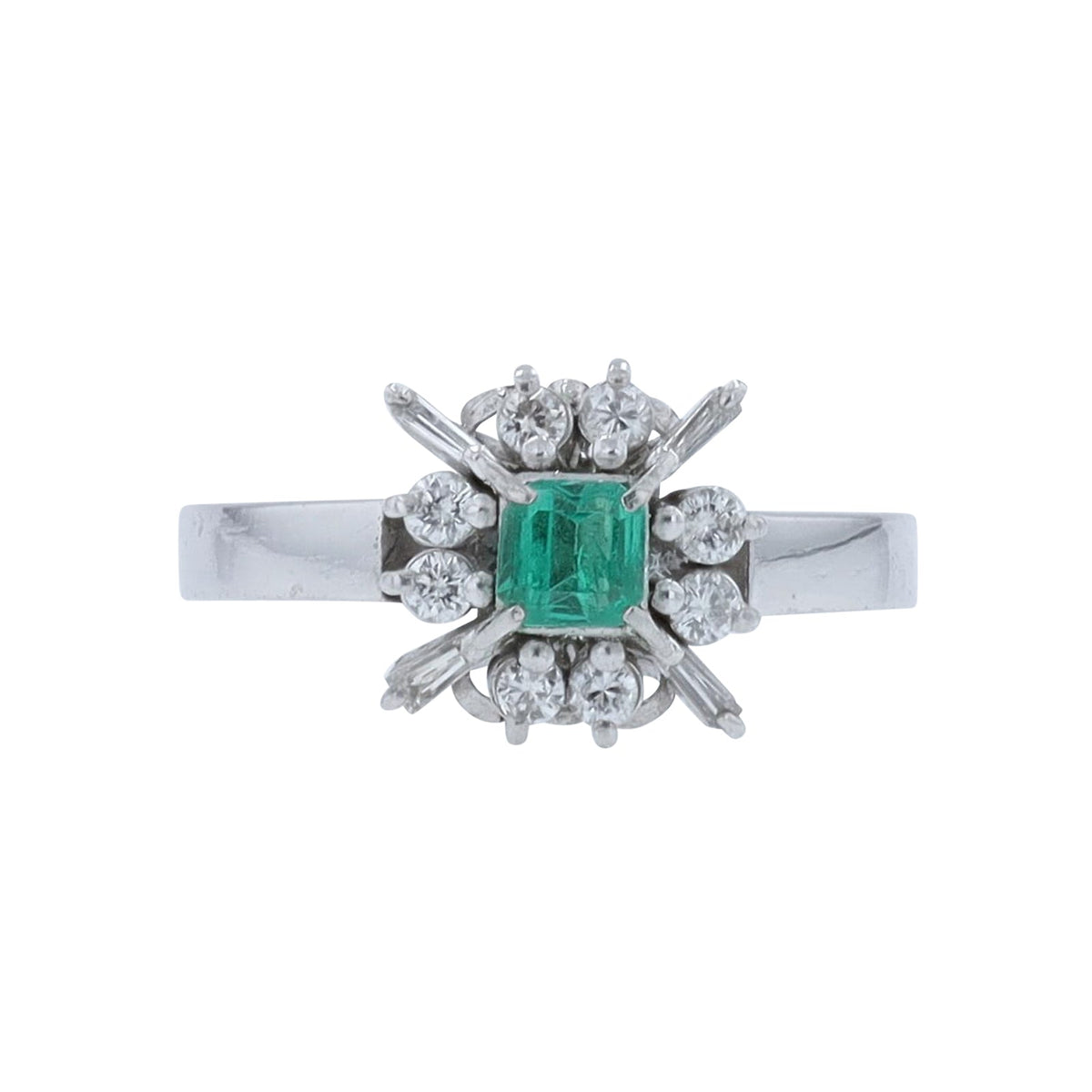 PT900 .25 CT Emerald Ring