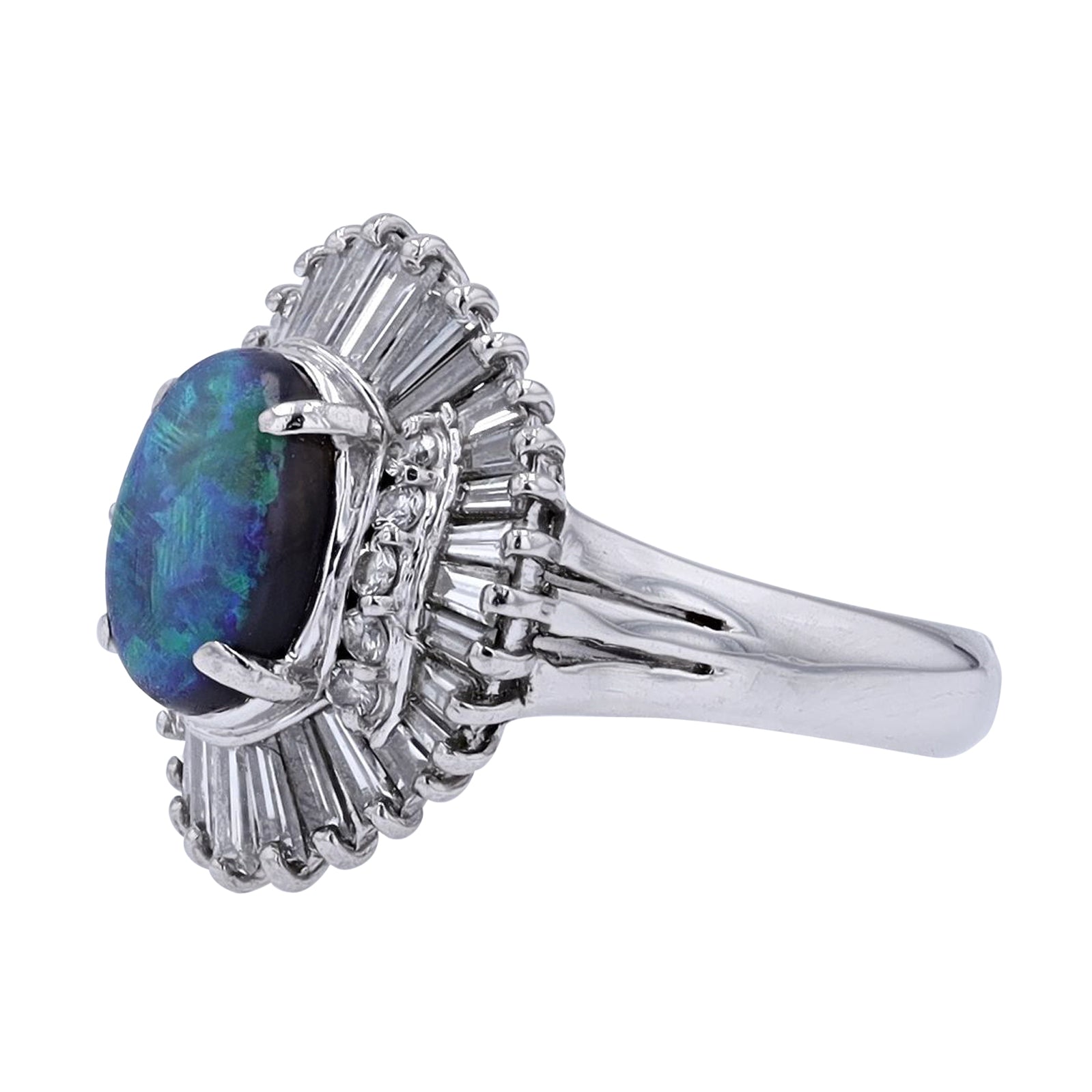 PT900 1.39 CT Black Opal Ring