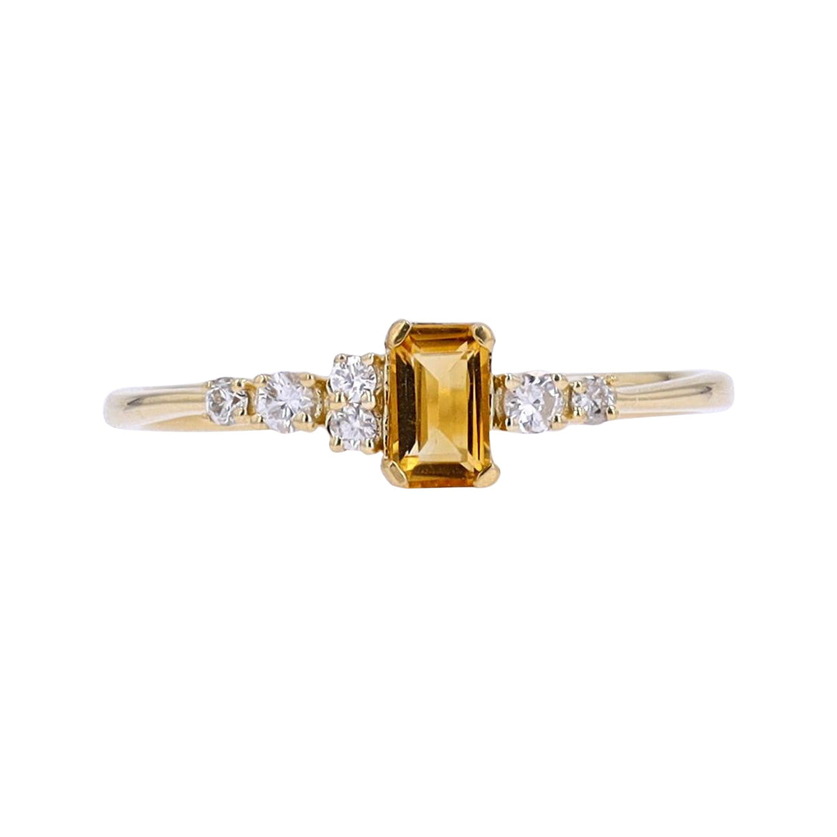 10K YG Emerald Cut Center Gemstone Ring<p><strong>More Colors Available</p></strong>
