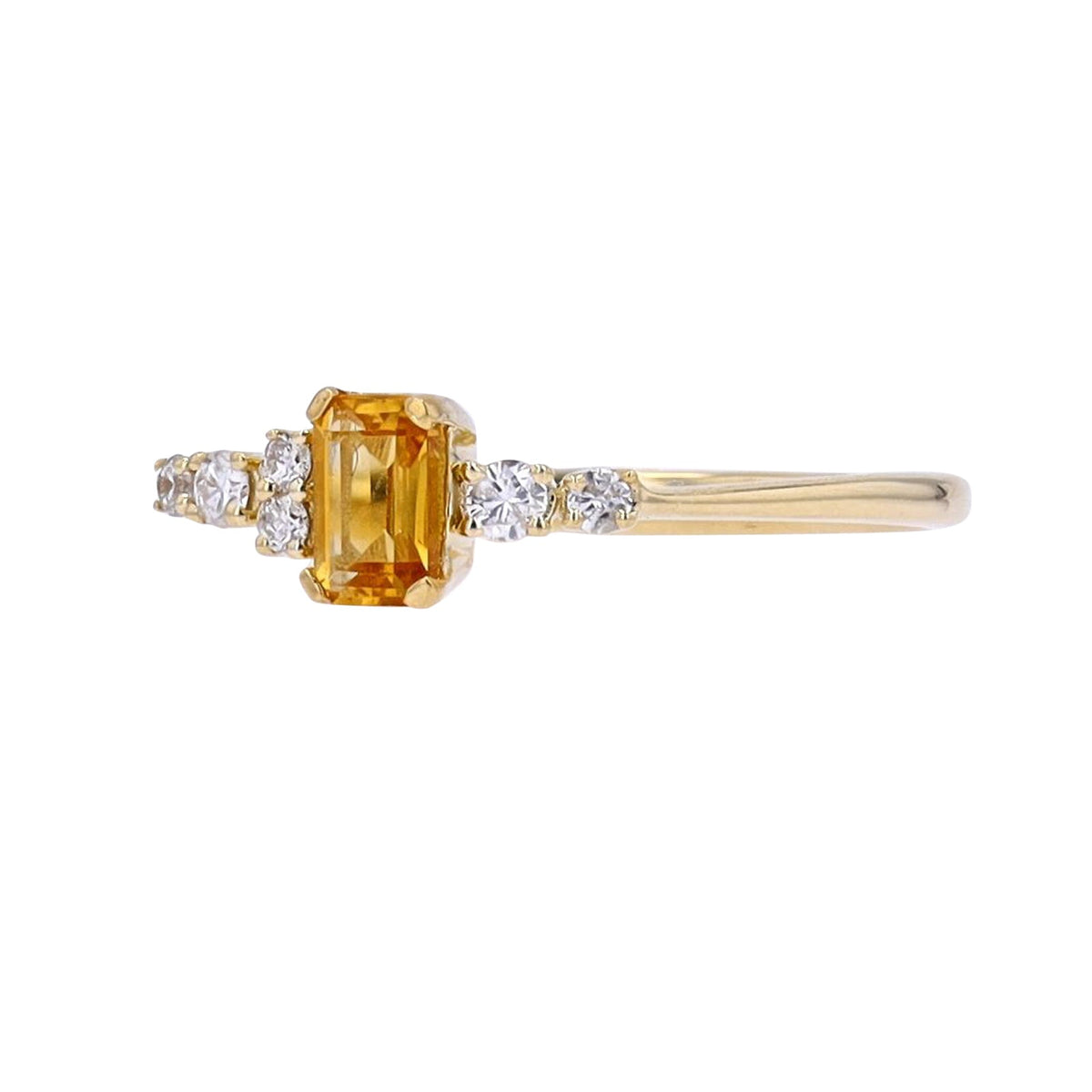 10K YG Emerald Cut Center Gemstone Ring<p><strong>More Colors Available</p></strong>