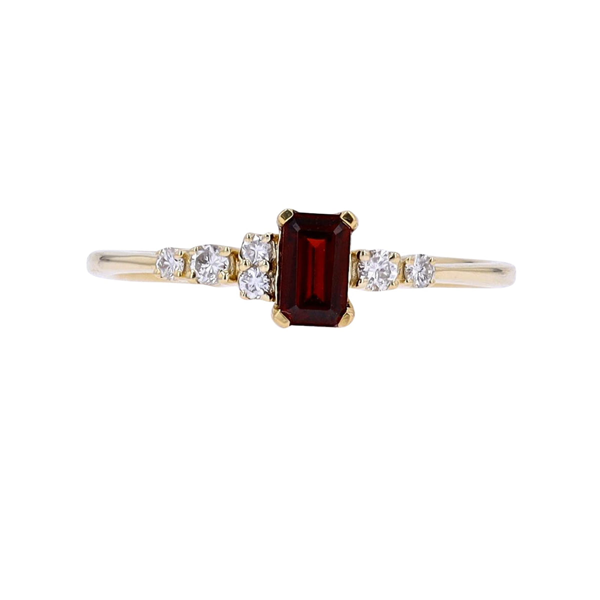 10K YG Emerald Cut Center Gemstone Ring<p><strong>More Colors Available</p></strong>