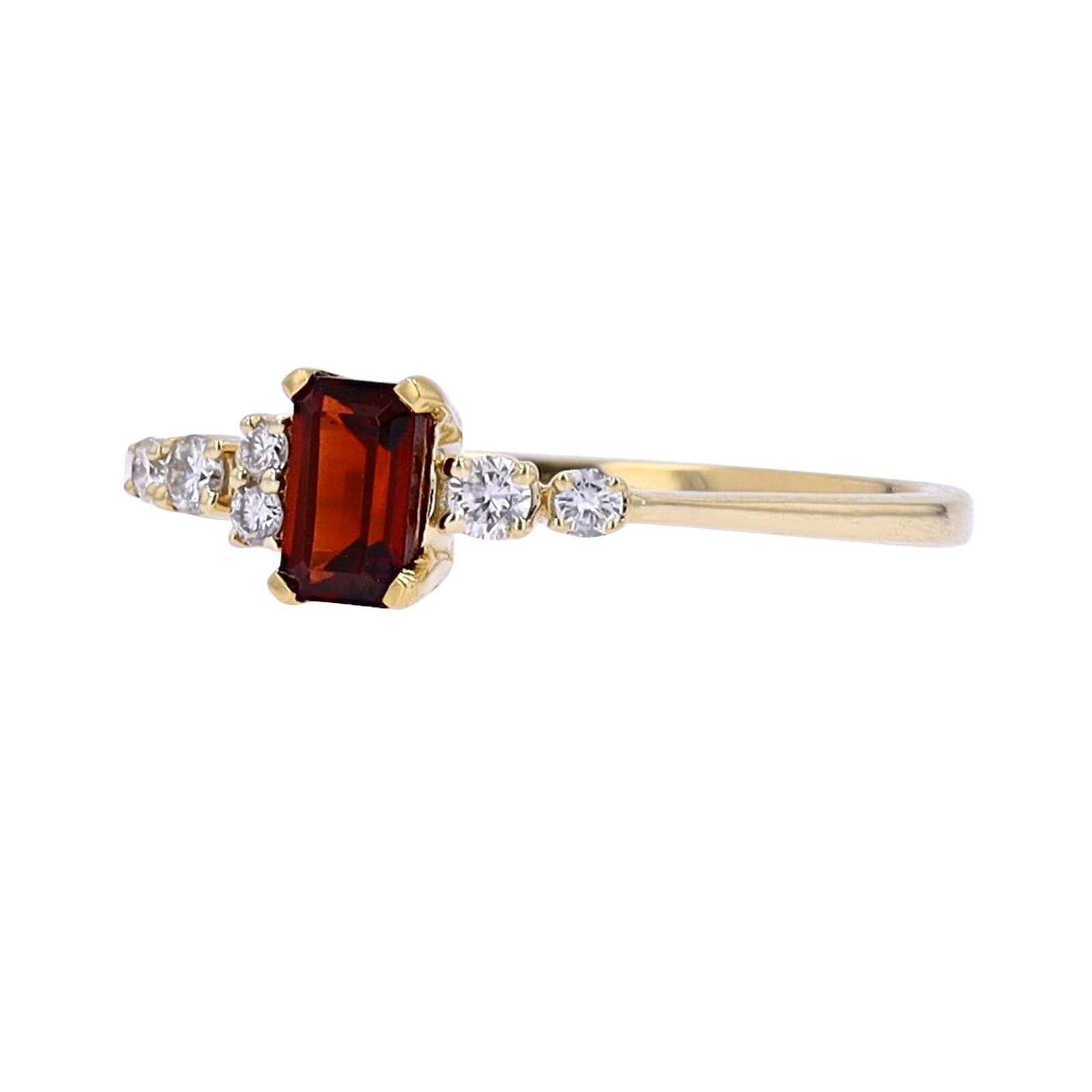 10K YG Emerald Cut Center Gemstone Ring<p><strong>More Colors Available</p></strong>