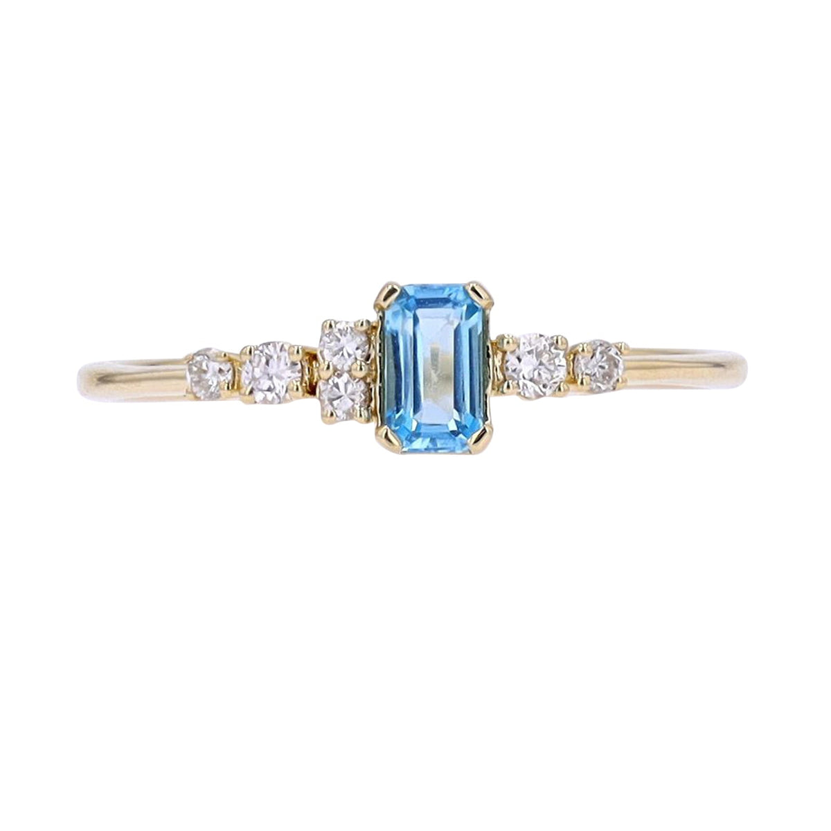 10K YG Emerald Cut Center Gemstone Ring<p><strong>More Colors Available</p></strong>