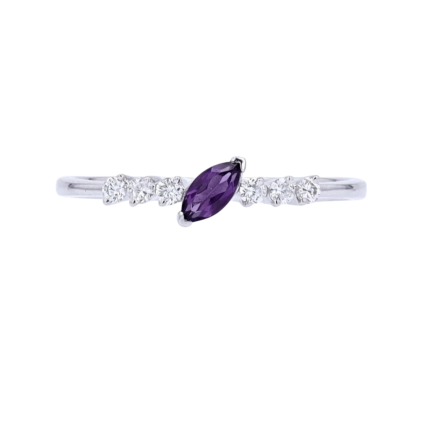 10K WG Marquise Center Gemstone Ring<p><strong>More Colors Available</p></strong>