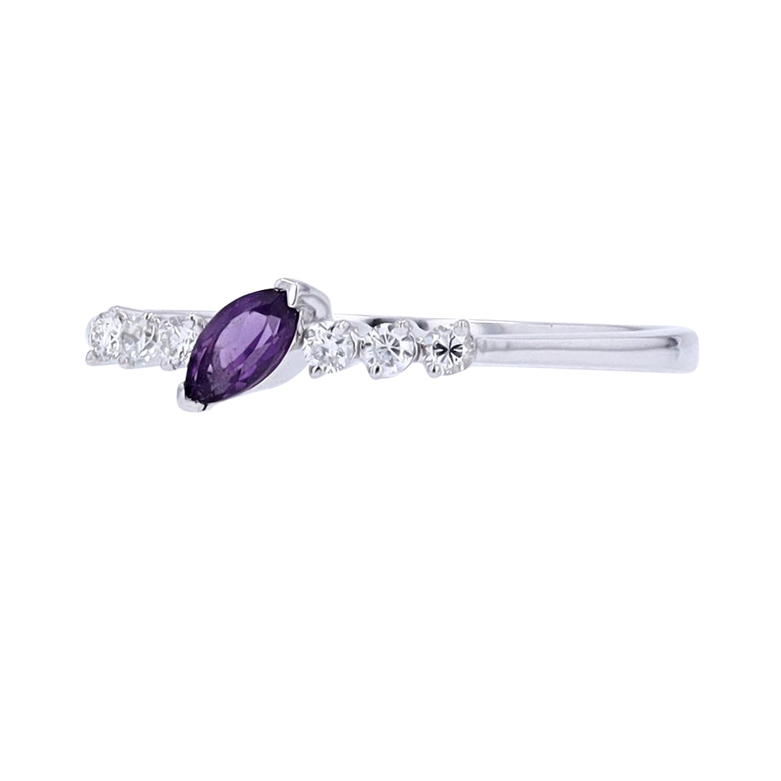 10K WG Marquise Center Gemstone Ring<p><strong>More Colors Available</p></strong>
