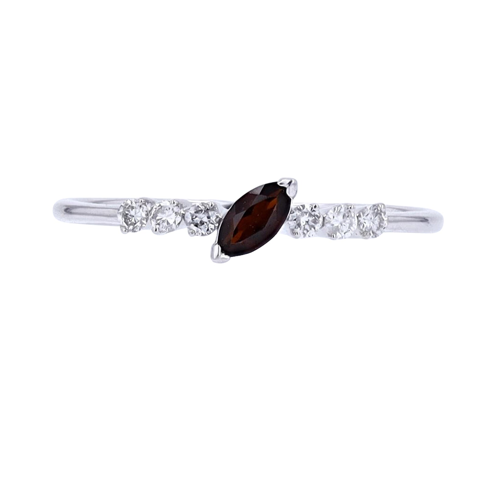 10K WG Marquise Center Gemstone Ring<p><strong>More Colors Available</p></strong>