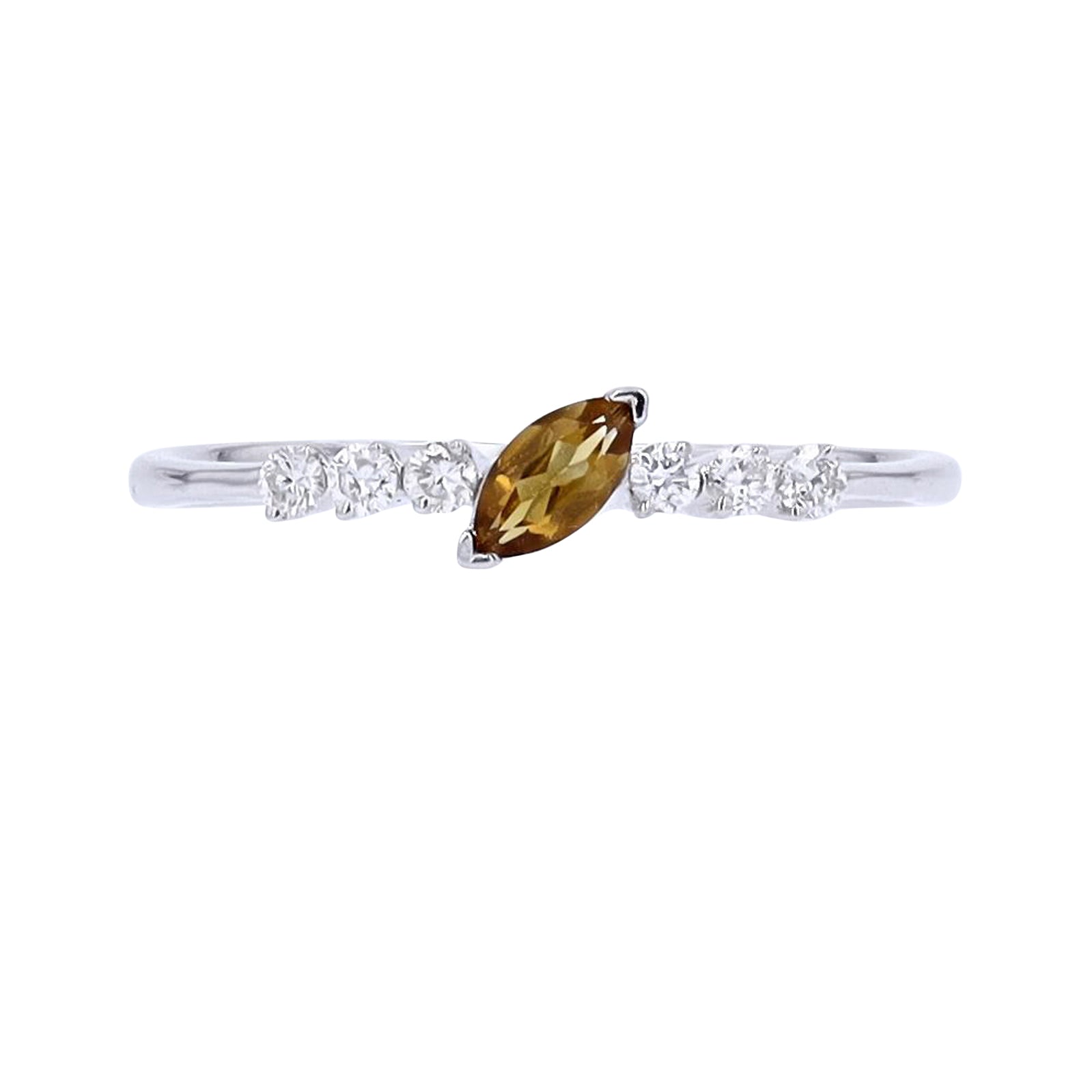 10K WG Marquise Center Gemstone Ring<p><strong>More Colors Available</p></strong>
