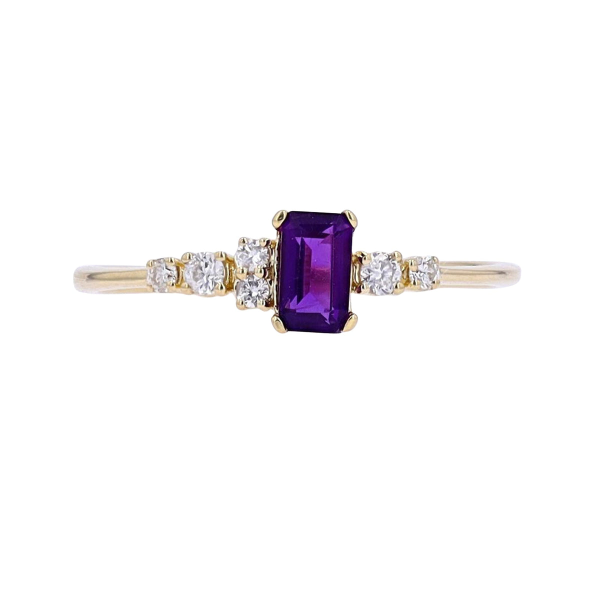 10K YG Emerald Cut Center Gemstone Ring<p><strong>More Colors Available</p></strong>