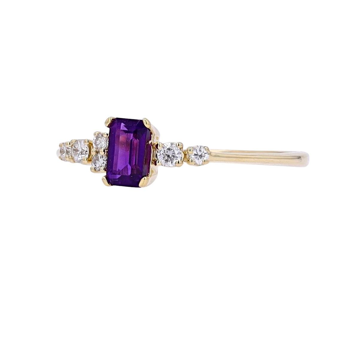 10K YG Emerald Cut Center Gemstone Ring<p><strong>More Colors Available</p></strong>