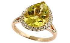 14K EFFY YG 4.85 CT Lemon Quartz Ring