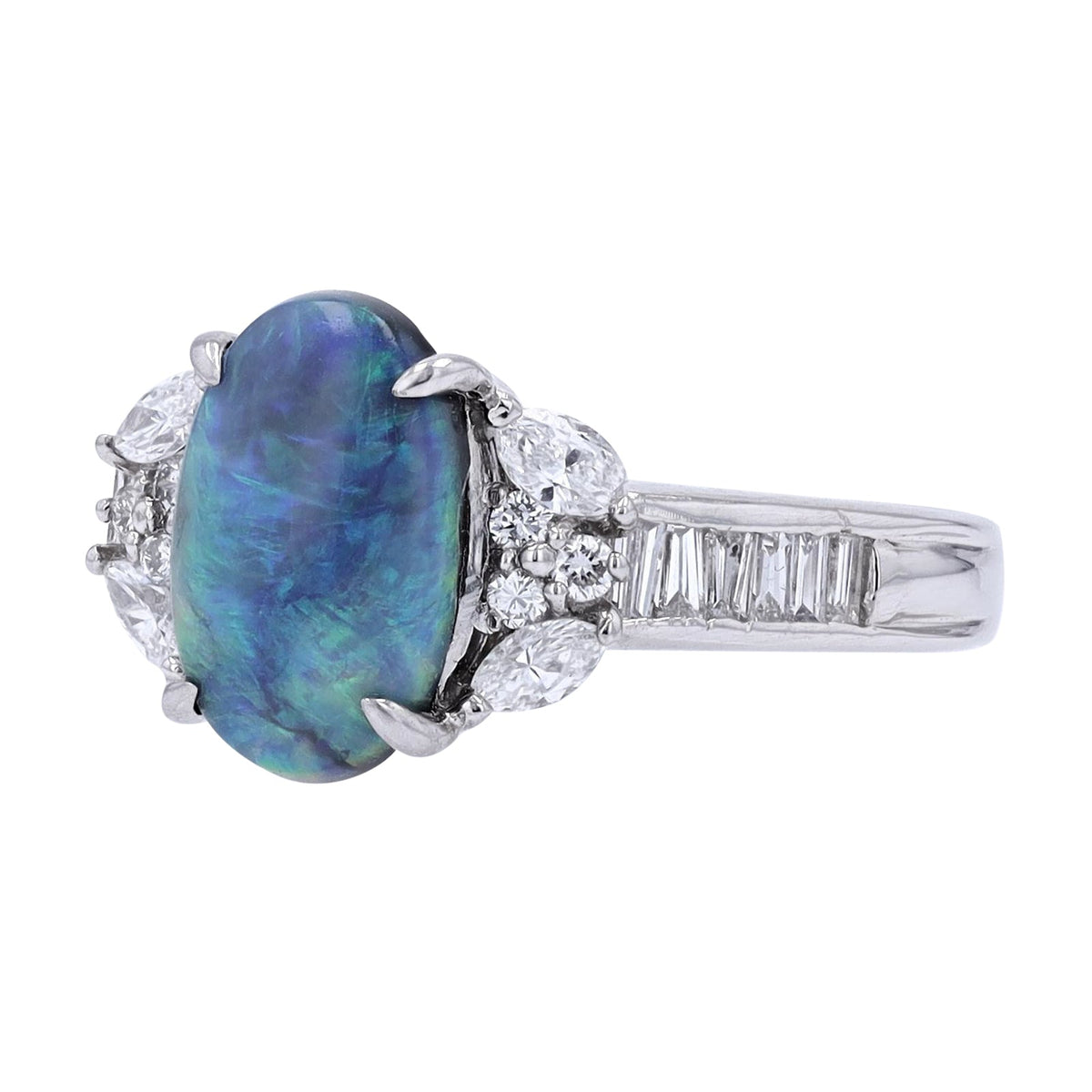 PT900 2.07 CT Black Opal Center Ring<p><strong>$1,199</p></strong>