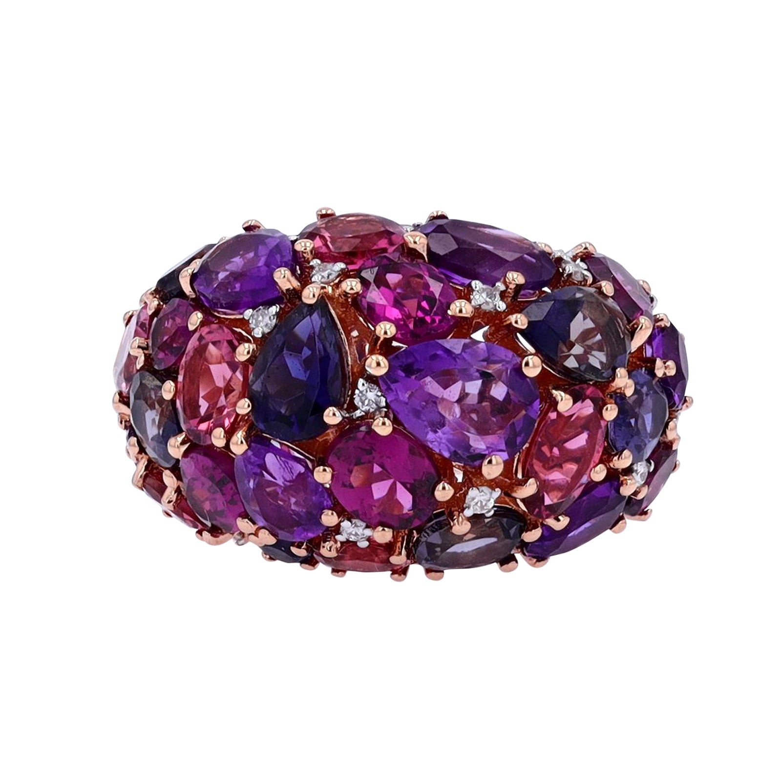 14K EFFY RG 7.70 CT Multicolor Gemstone Ring