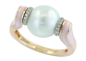 14K EFFY YG South Sea Pearl Center Ring