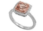14K EFFY TT 1.40 CT Morganite Center Halo Ring