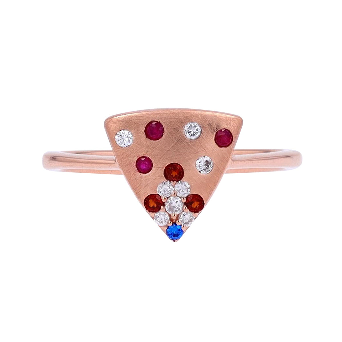 14K RG .11 CTW Multi-Color Gemstone Ring