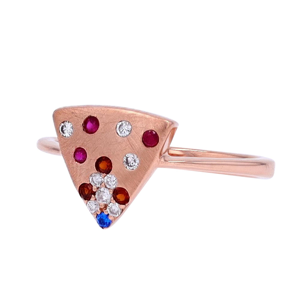 14K RG .11 CTW Multi-Color Gemstone Ring