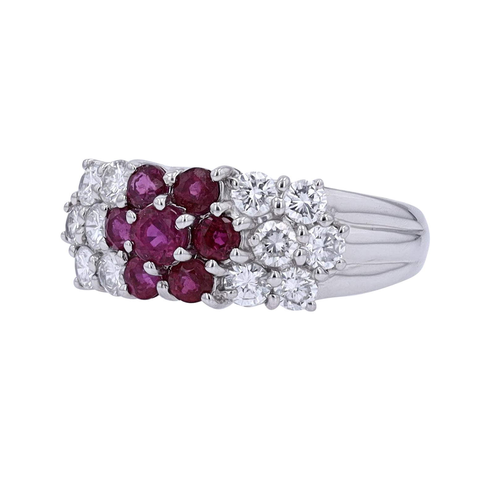 PT900 1.03 CT Ruby Cluster Ring