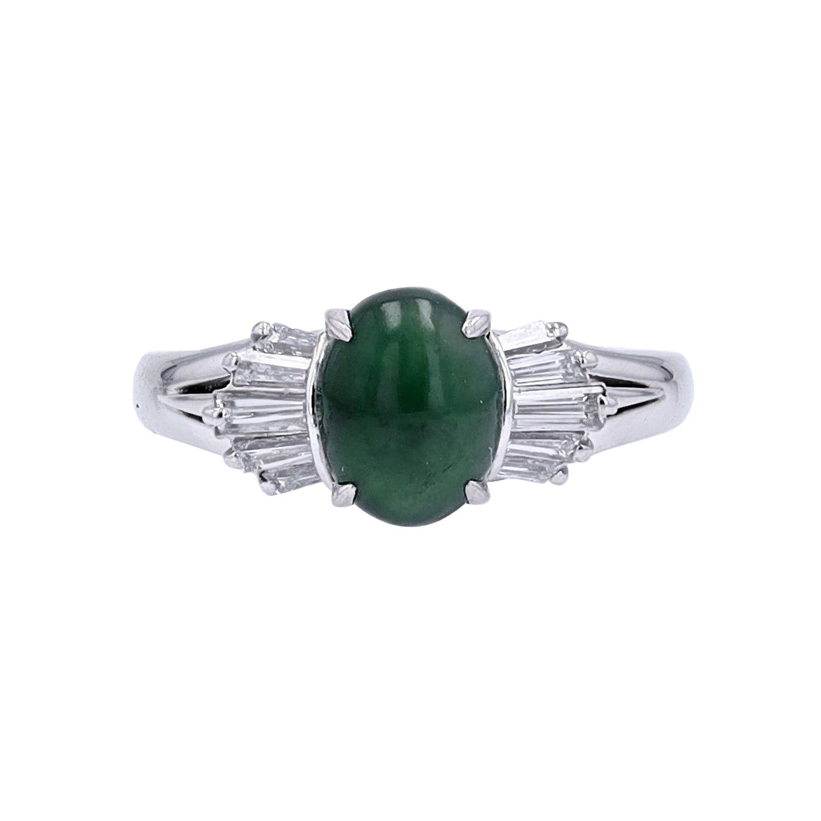 PT900 1.80 CT Jade Center Ring
