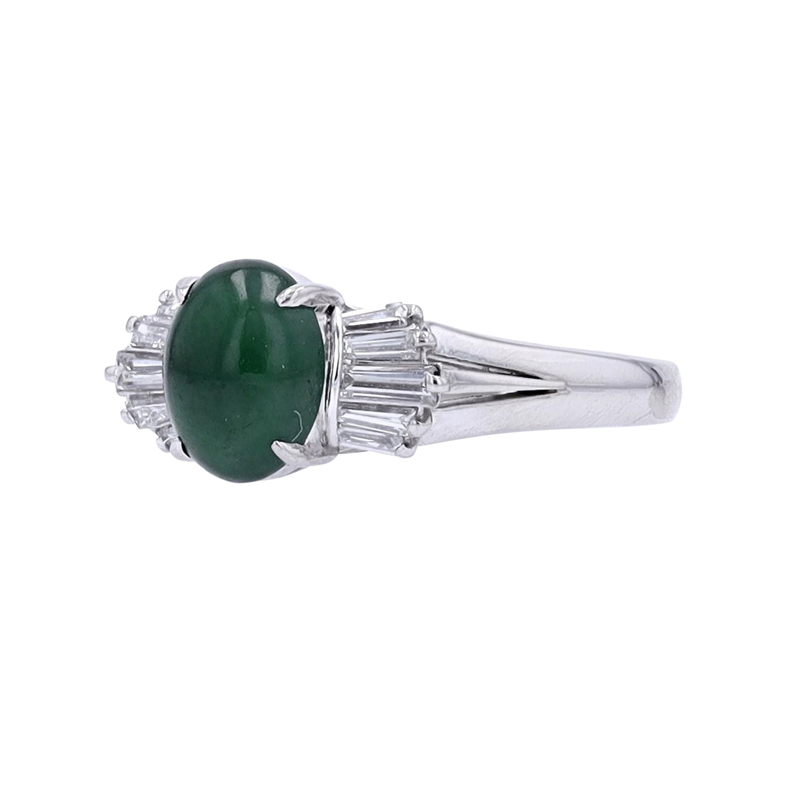 PT900 1.80 CT Jade Center Ring