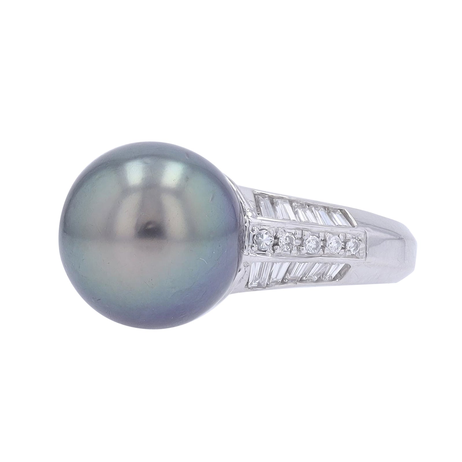 PT900 11.4MM Tahitian Pearl Ring