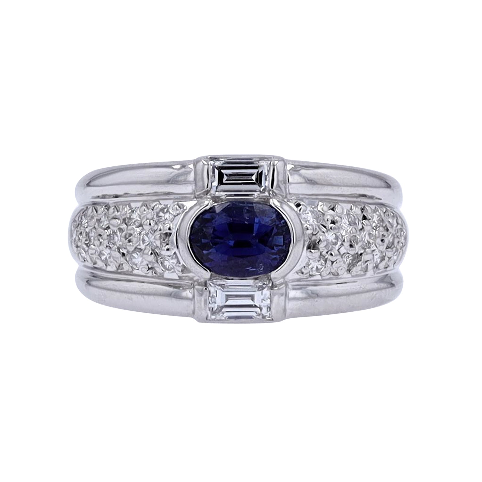 PT900 0.90 CT Sapphire Center Ring