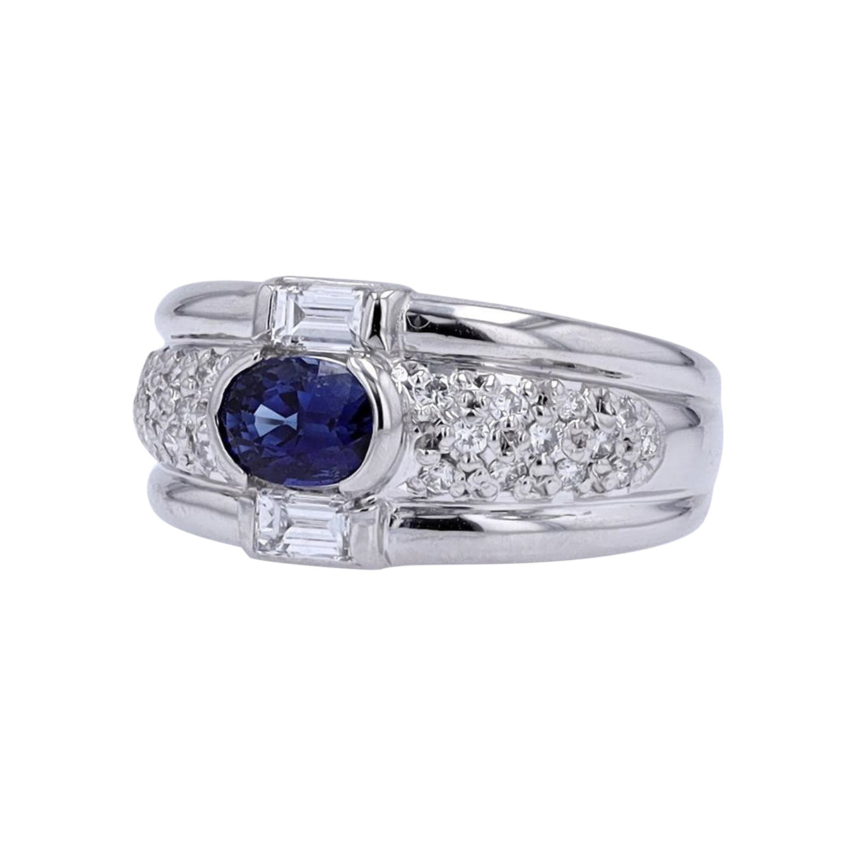 PT900 0.90 CT Sapphire Center Ring