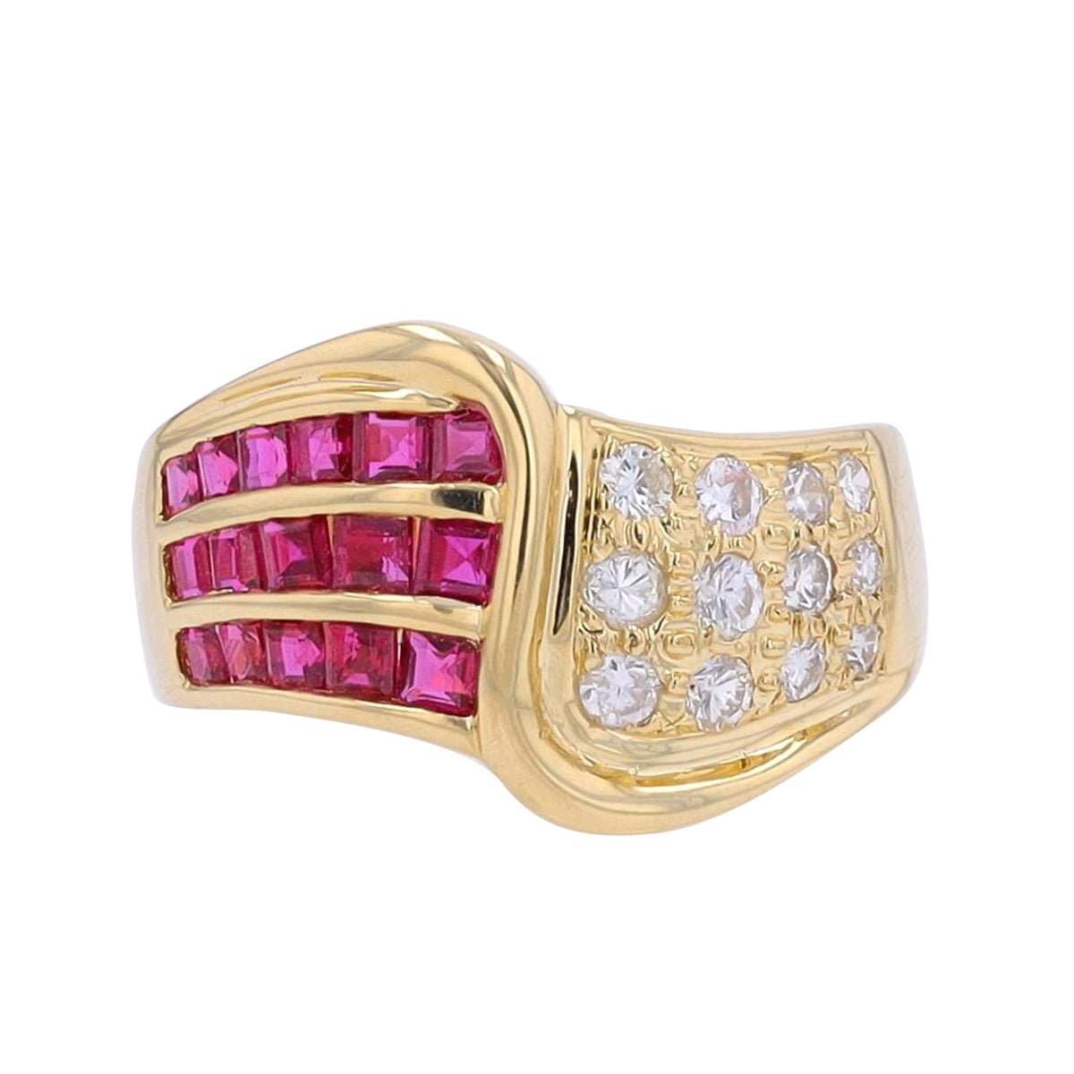 18K YG .98 CTW Ruby Ring
