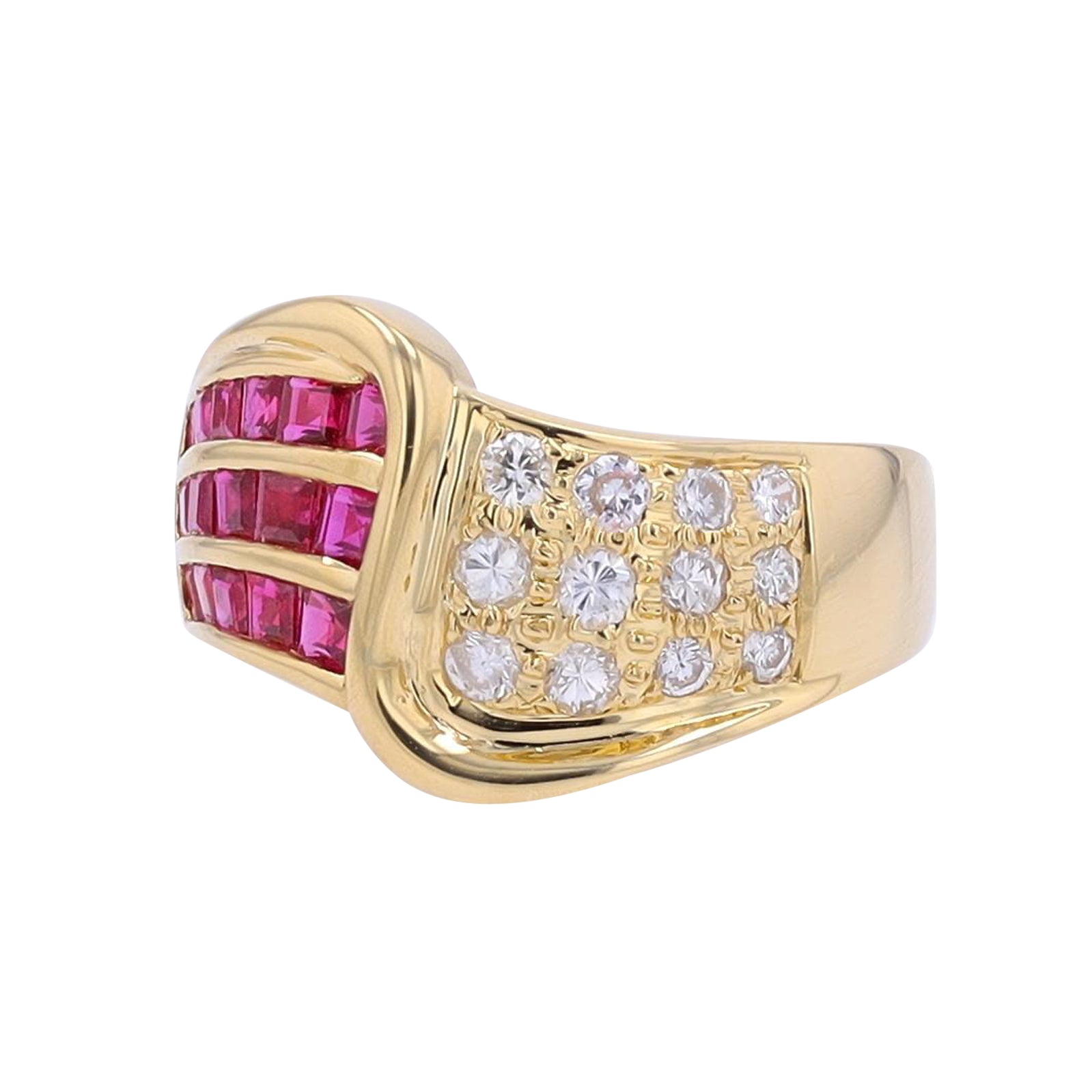 18K YG .98 CTW Ruby Ring