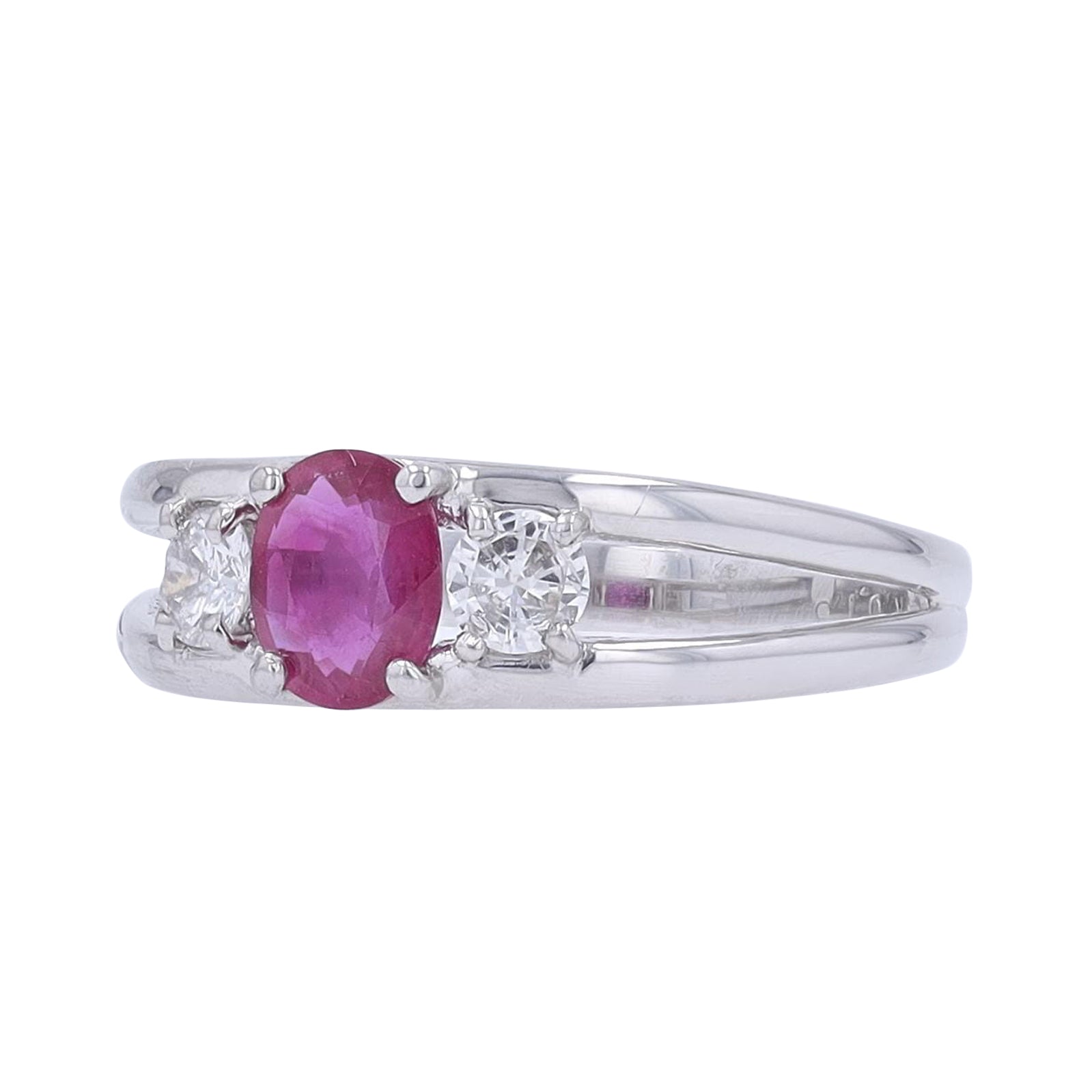 PT900 0.73 CT Ruby Center Ring