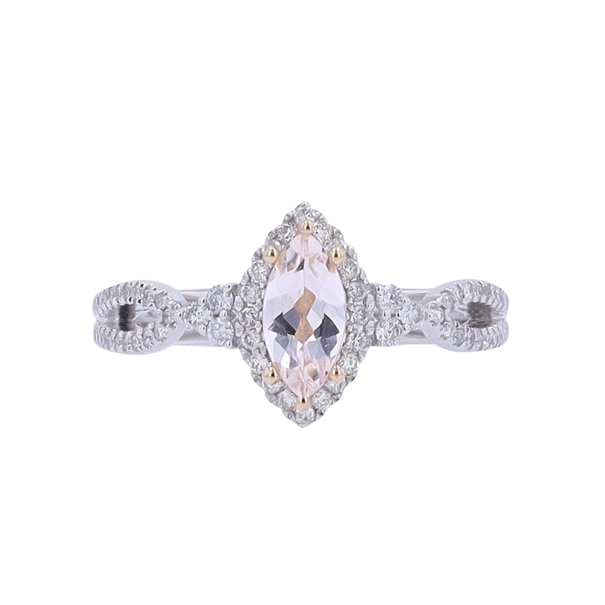 14K TT Morganite Marquise Ring
