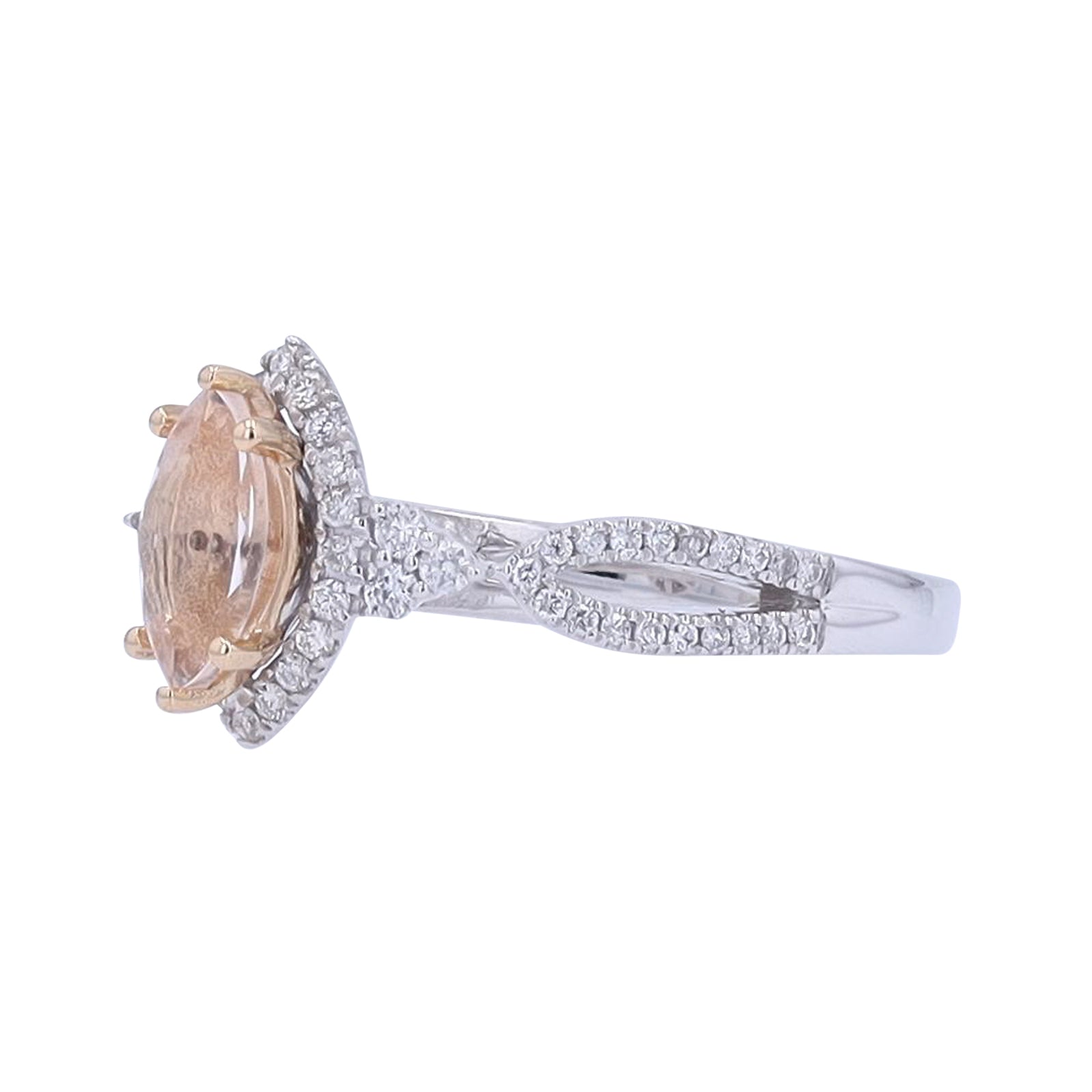 14K TT Morganite Marquise Ring