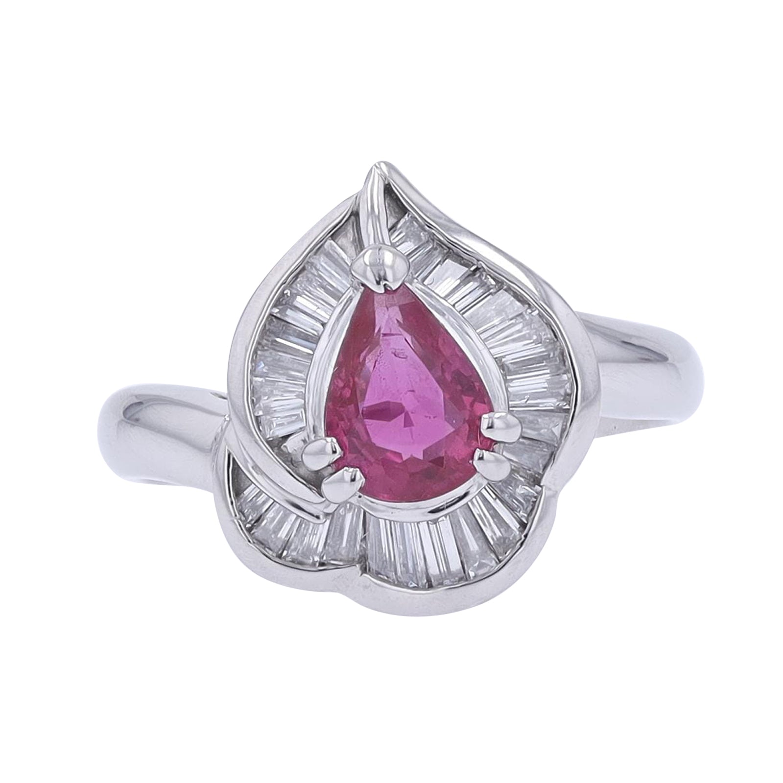 PT900 0.88 CT Ruby Center Halo Ring<p><strong>$599</p></strong>