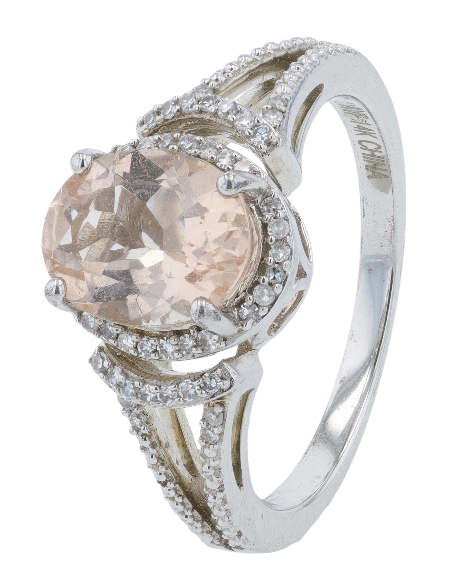 14K WG Morganite Center Ring