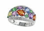 14K EFFY WG 3.80 CT Multicolor Sapphire Band