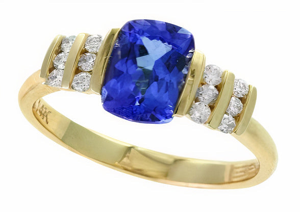 14K EFFY YG 1.38 CT Tanzanite Center Ring