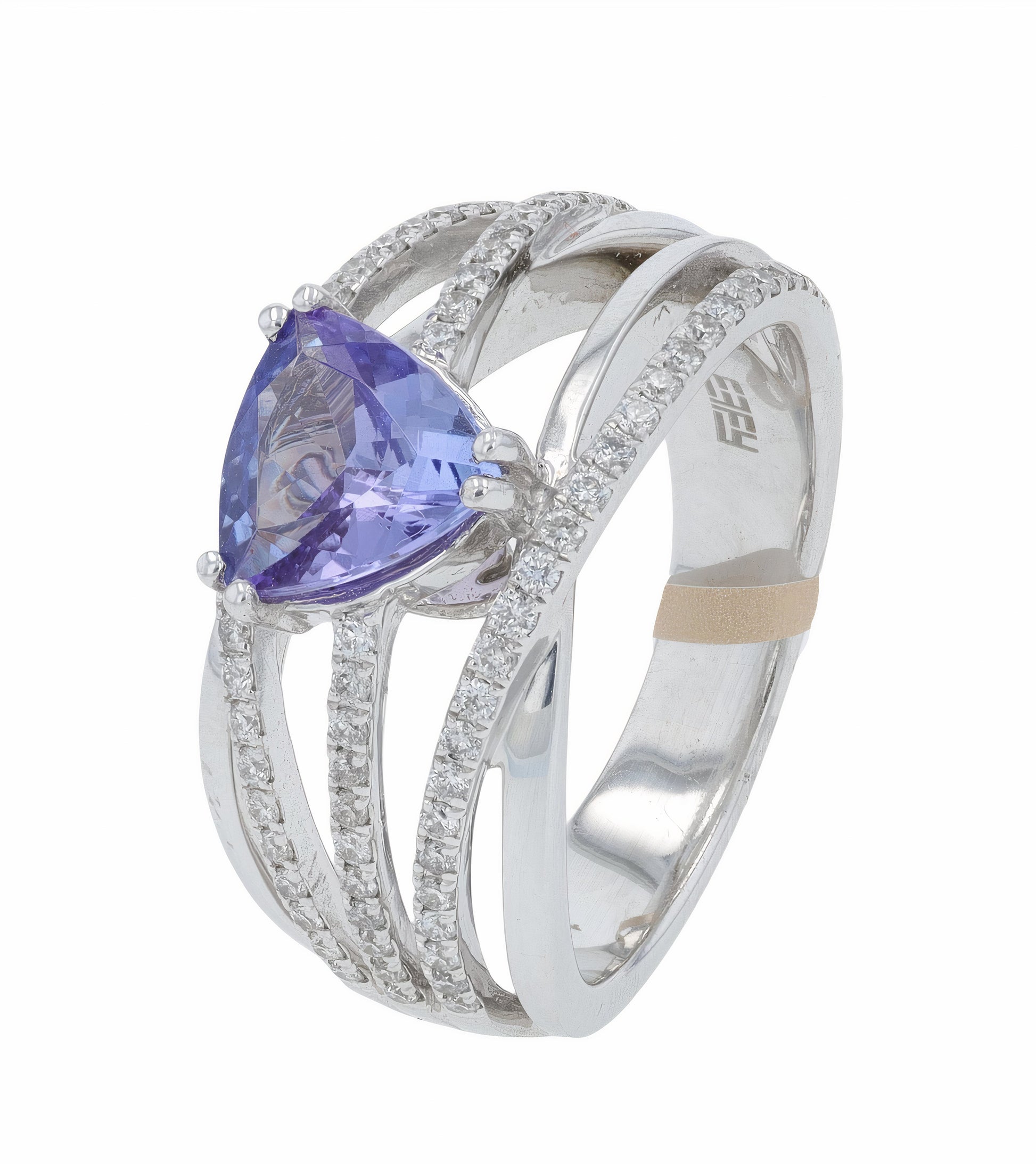 14K EFFY WG 1.52 CT Tanzanite Crossover Ring