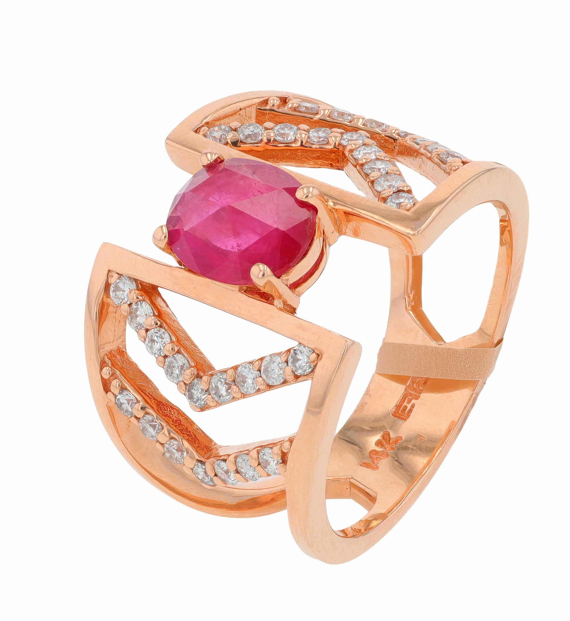 14K EFFY RG .86 CT Mozambique Ruby Ring