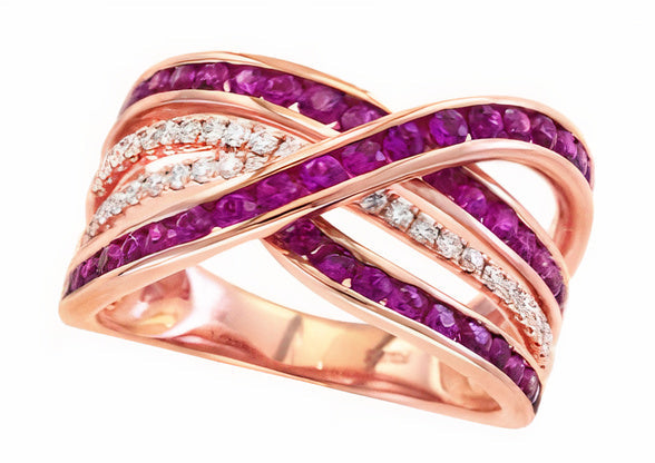 14K EFFY RG 1.22 CT Ruby Crossover Ring
