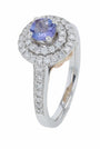 14K EFFY TT .46 CT Tanzanite Halo Ring