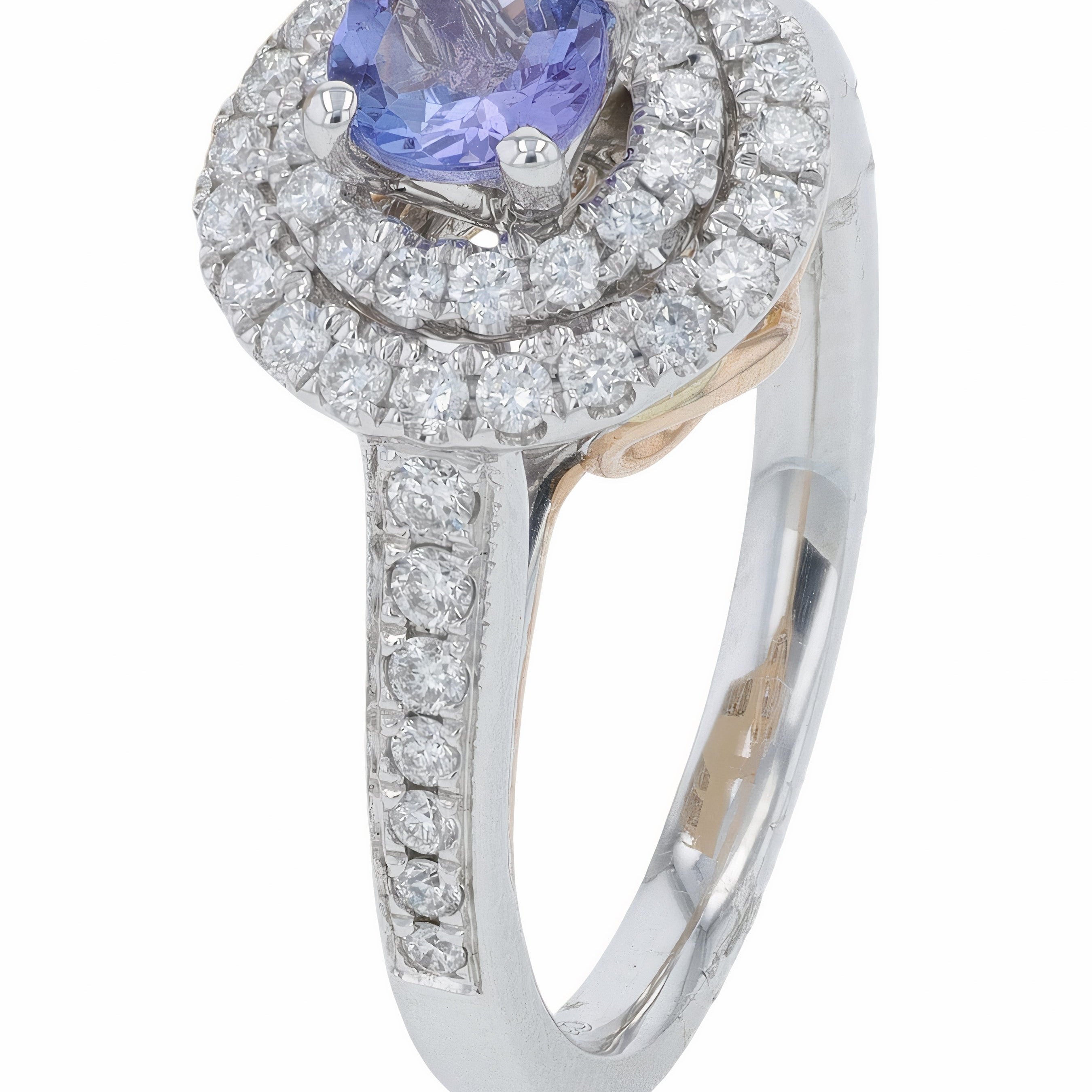 14K EFFY TT .46 CT Tanzanite Halo Ring