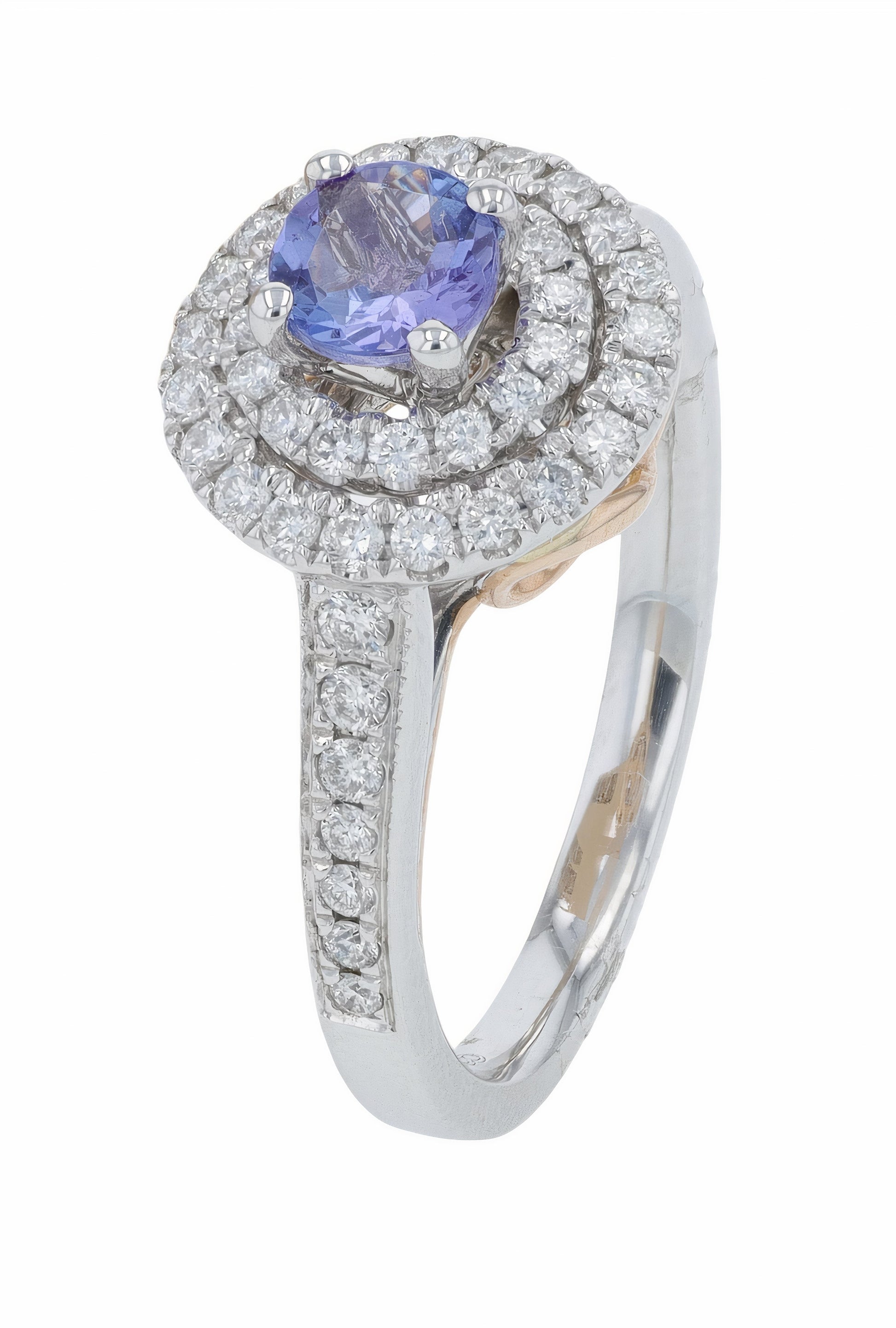 14K EFFY TT .46 CT Tanzanite Halo Ring