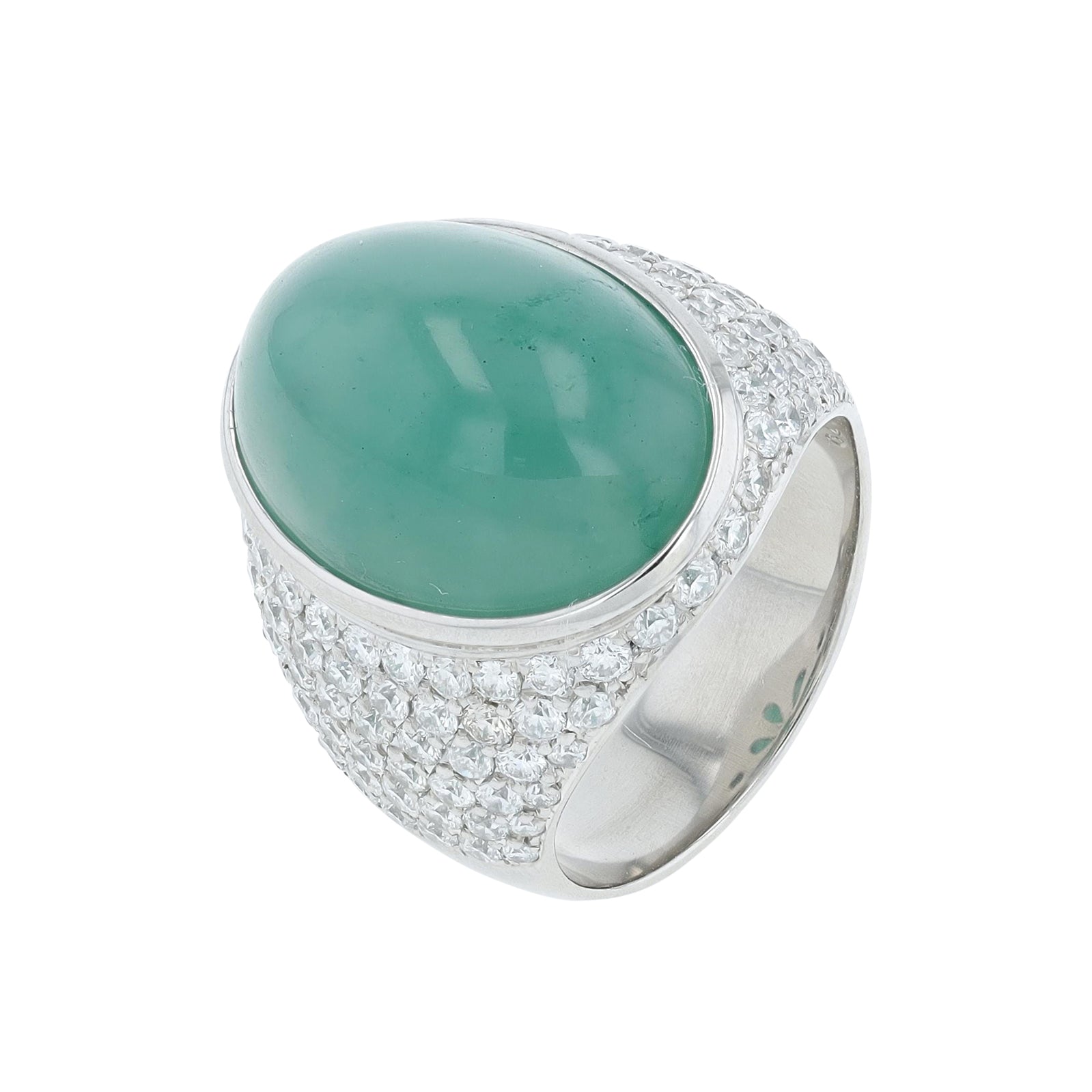 PT900 13.29 CT Chalcedony Ring