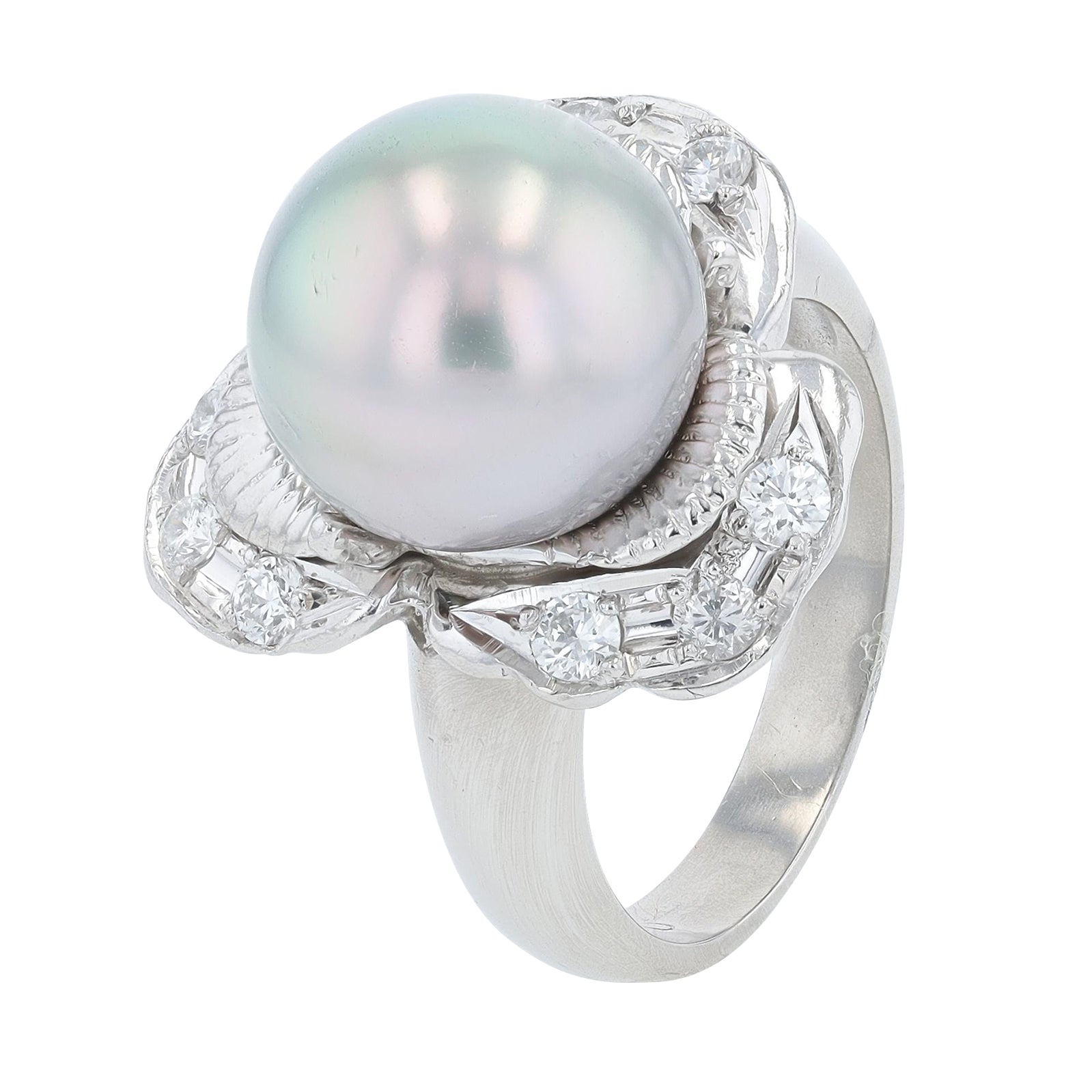 PT900 11.5 MM Tahitian Pearl Ring