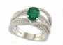 14K EFFY WG 1.14 CT Emerald Center Ring