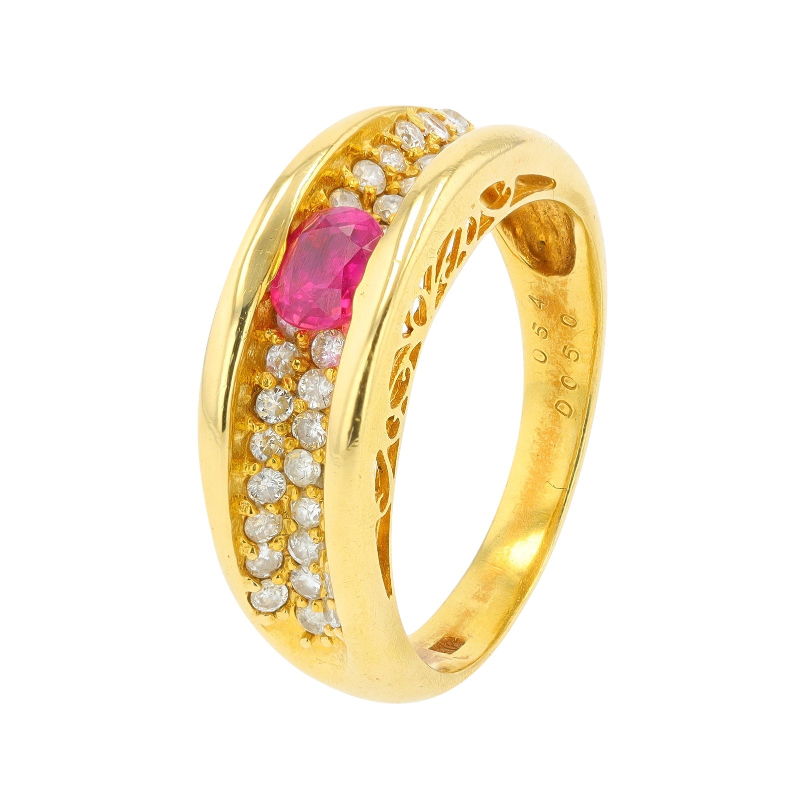 18K YG .54 CT Ruby Ring