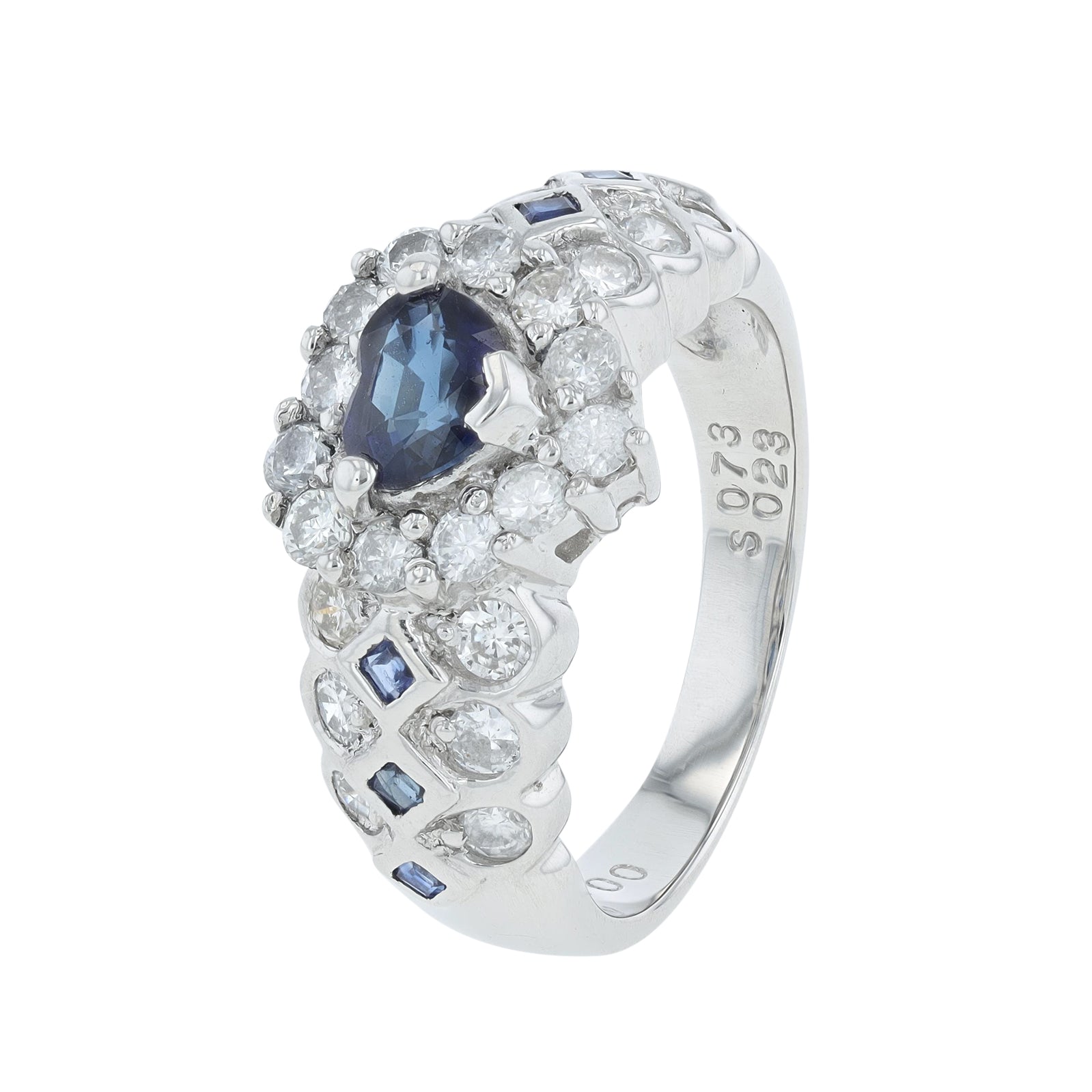 PT900 .96 CTW Sapphire Heart Ring
