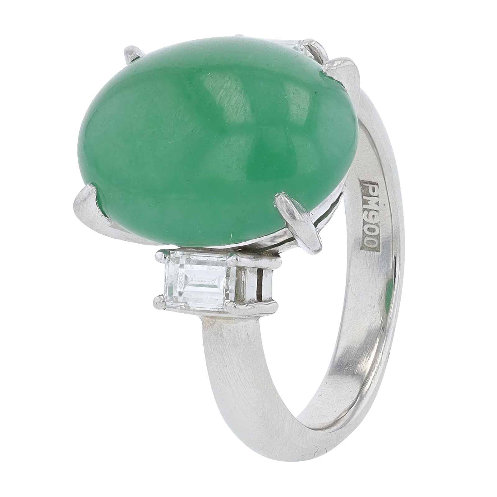 PT900 8.72 CT Jade Center Ring