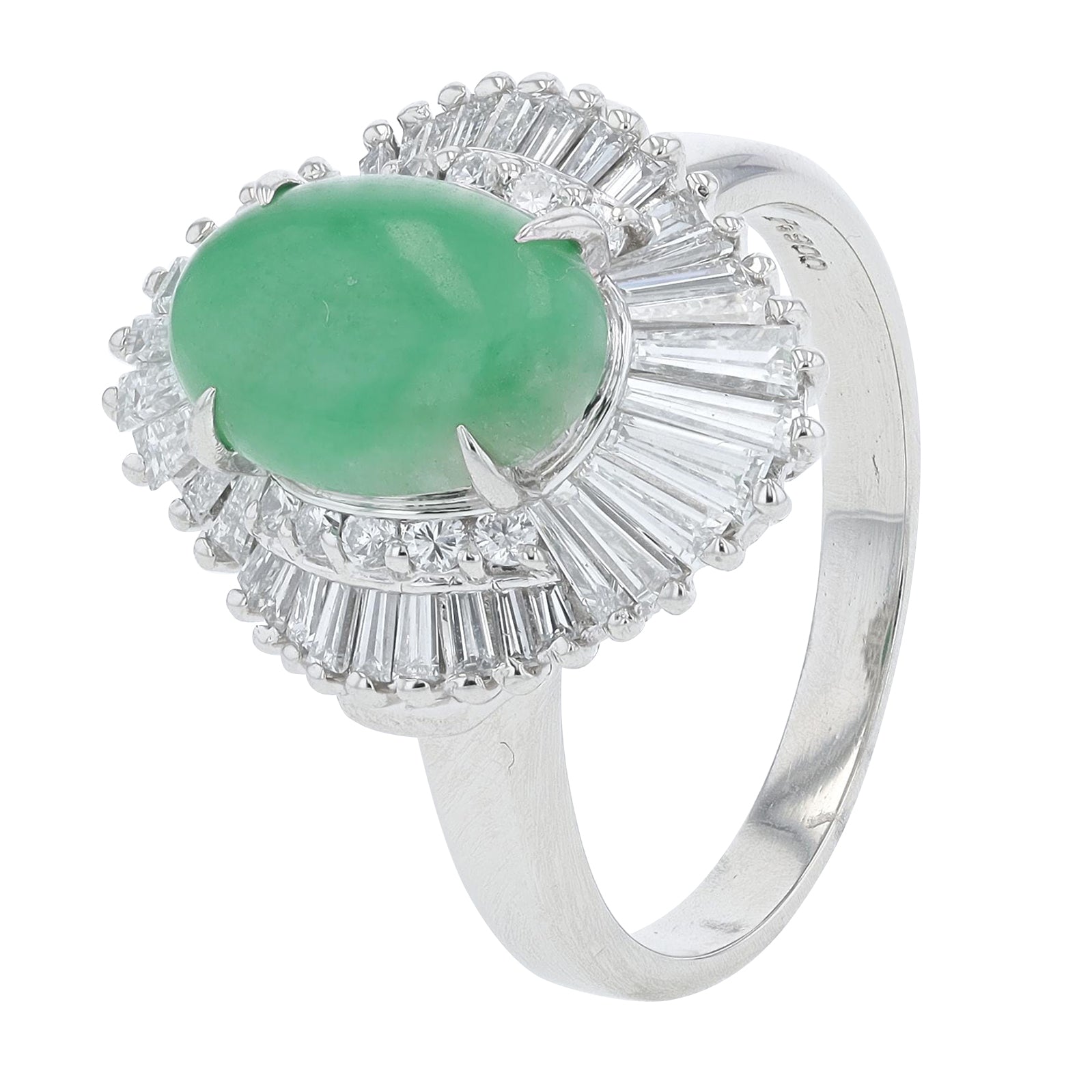 PT900 2.03 CT Jade Ballerina Ring