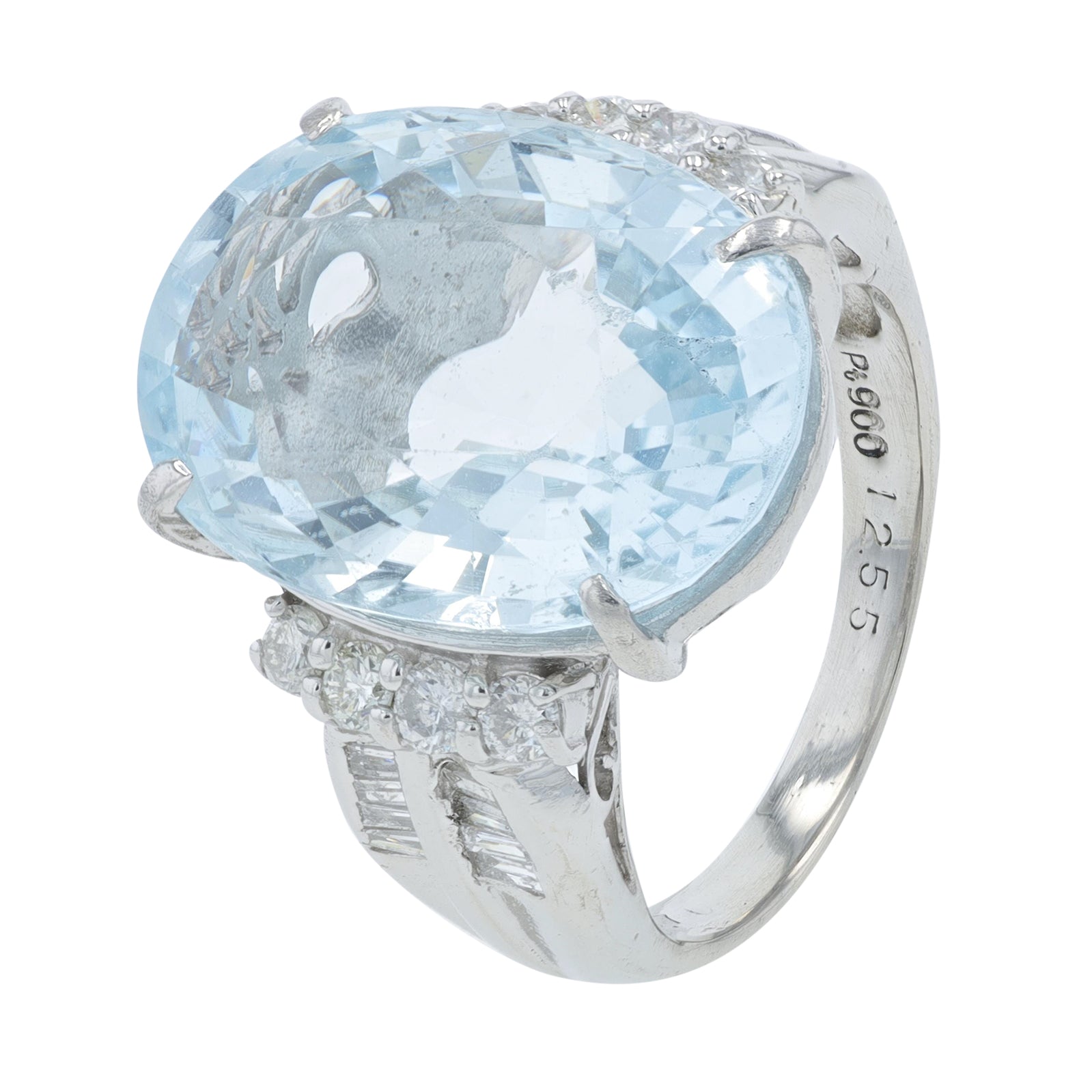 PT900 12.55 CT Aquamarine Ring