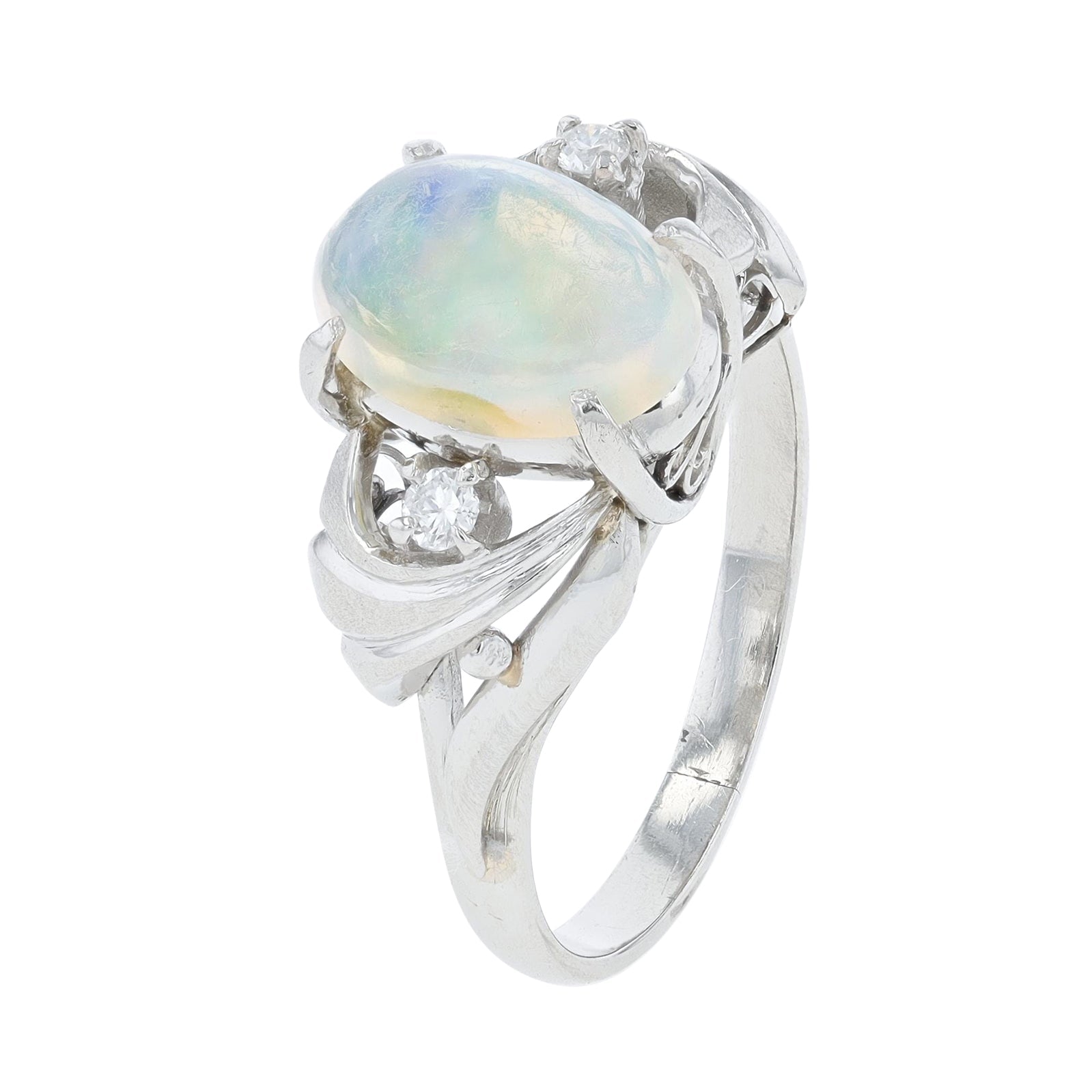 Platinum Opal Center Ring